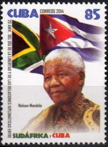 CUBA Sc# 5504 NELSON MANDELA South Africa Diplomacy  2014  MNH mint