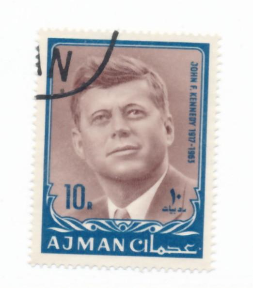 Ajman 1964  Scott 26 CTO - 10r, Pres. Kennedy portrait