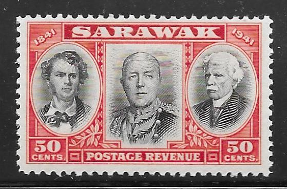 Sarawak 157: 50c Three Brooke Rajahs, MH, F-VF