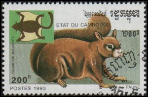 Cambodia 1274 - Cto - 200r Red Giant Flying Squirrel (1993)