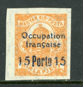 Hungary 1919 French Occupation 15f Postage Due Sc # 1NJ7 Mint M88 ⭐⭐⭐⭐⭐