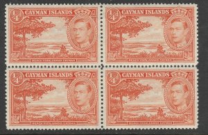 ES-13656 Cayman Islands BLOCK! Scott # 100a 1/4p--1938-43 MNH OG PERF 13.5x12.5