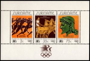 Suriname - Mint Miniature Sheet Scott #686a (Olympics: Greek Art)