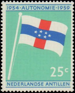 Netherlands Antilles #262-264, Complete Set(3), 1959, Flags, Never Hinged