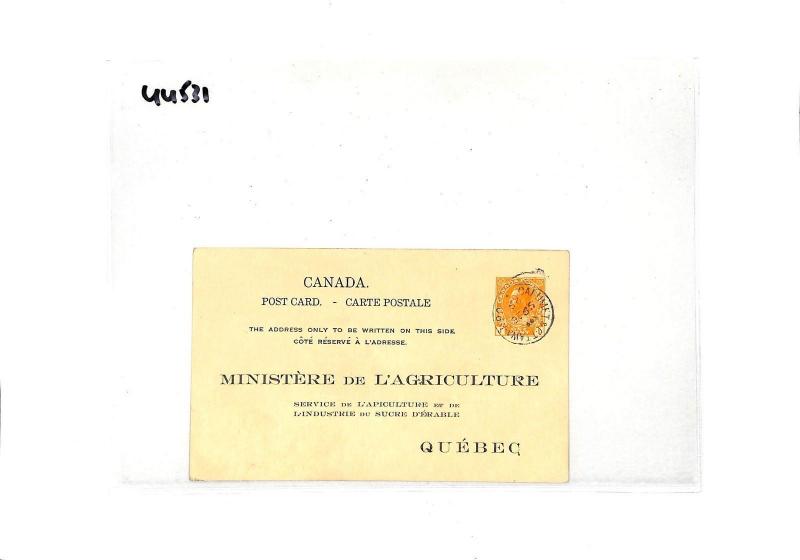 UU531 1929 Canada OFFICIAL STATIONERY Card RAILWAY *RPO CDS* {samwells-covers}