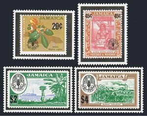 Jamaica 508-511,MNH. FAO 1981. World Food Day. Fruits, Ship,Map, Sugar industry. 