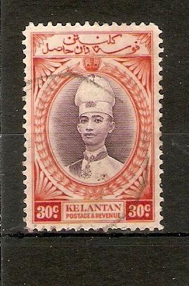 MALAYA - KELANTAN 1937 30c  SG 49 FINE USED