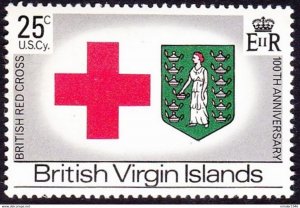 BRITISH VIRGIN ISLANDS 1970 25c QEII Multicoloured, Cent of the Red Cross SG2...