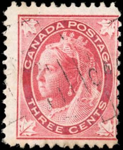 Canada Scott #69 F Used-3¢ Victoria Maple Leaf Issue - Sound