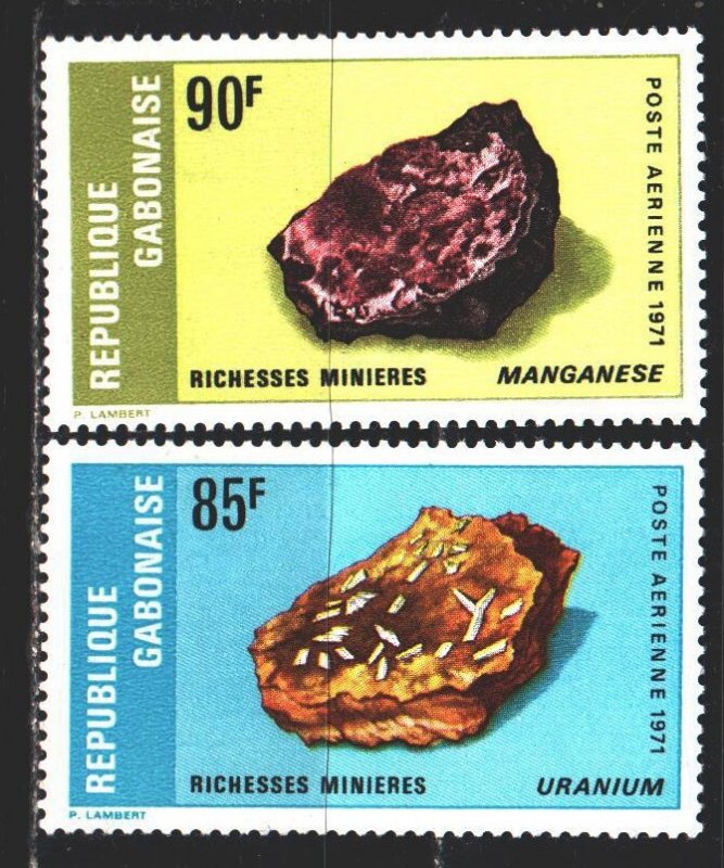 Gabon. 1971. 443-44. Minerals, geology. MNH.