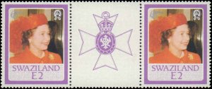 Swaziland  #490-494, Complete Set(5), Gutter Pair, 1986, Royalty, Never Hinged