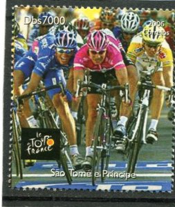 Sao Tome & Principe 2006 CYCLING Tour de France 1 value Perforated Mint (NH)