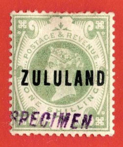 [mag743] ZULULAND 1892 SG#10S 1/- Green Queen Victoria (specimen)