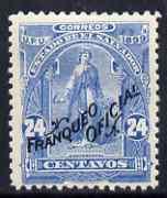 El Salvador 1899 Ceres 24c pale blue overprinted Franqueo...