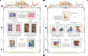 Europa Stamp Collection on 11 White Ace Pages, 1978 Mint NH in Mounts