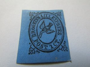US Local Stamps, Scott # 28L1, N.Y. BROOKLYN CITY EXPRESS POST 1C, MH NG 1855,