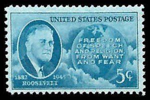 PCBstamps   US # 933 5c FDR & Globe, MNH, (38)