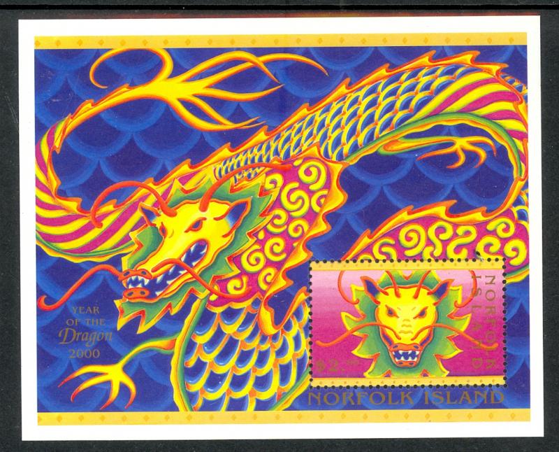 NORFOLK ISLAND 2000 NEW YEAR 2000 YEAR OF THE DRAGON Souvenir Sheet Sc 696 MNH