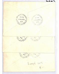 Israel MUSIC FDCs{3} 1956 PLATE BLOCKS OF FOUR First Day Covers {samwells}CQ315