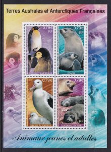 French Southern and Antarctic Territories 313 Animals Souvenir Sheet MNH VF