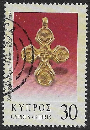 CYPRUS 2000 30c CROSS JEWELRY Issue Sc 949 VFU