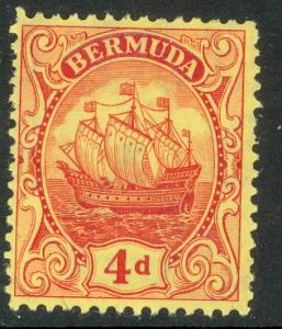 BERMUDA 1922-34 KGV 4d CARAVEL Ship Issue Sc 90 MLH