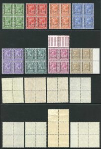 Bechuanaland SG73/82s R/Cypher Set (no 1 1/2d) Opt Specimen in U/M Blocks