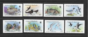 BIRDS - ANTIGUA #1005-12 BIRDS & FISH   MNH