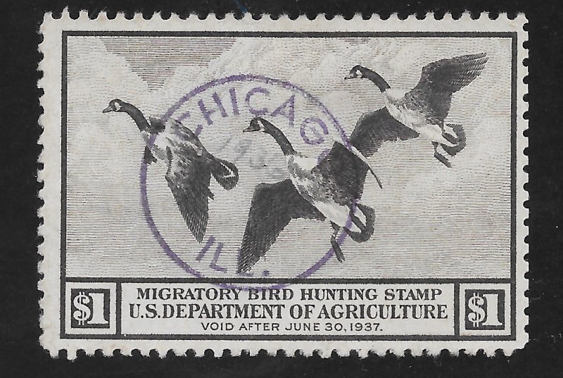 RW3 Used, Federal Duck Stamp, scv: $100, FREE INSURED SHIPPING