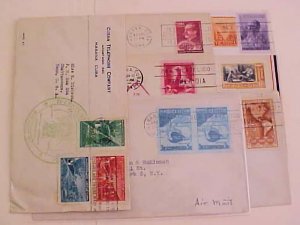 CUBA  FDC 7 DIFF. 1937-1940's CACHET
