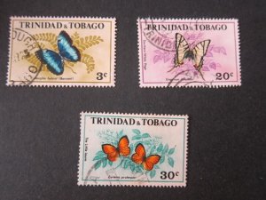 Trinidad & Tobago 1972 Sc 210,4,5 Butterfly FU