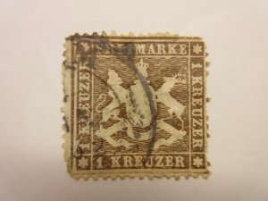 German States WURTTEMBERG Scott 19 REPAIRED TEAR, THIN USED Lot11 Cat $125