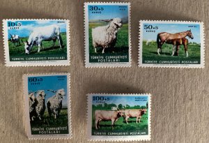 Turkey 1964 Animal Protection, Farms, MNH. SEE NOTE. Scott B98-B102, CV $3.25