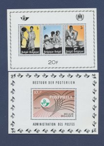 BELGIUM - Scott B806 & B815 - MNH S/S -  Refugees, Postphila - 1967