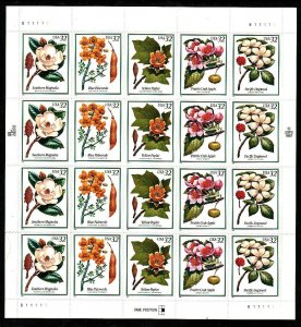 USA-Sc#3193-7- id12-unused NH sheet-Flowering Trees-1998-