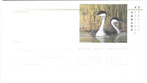 Canada Mint Prestamped envelope showing Western Grebe