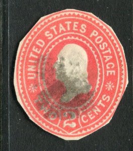 USA; 1870s-80s early classic Embossed Presidential POSTAL STATIONARY PIECE 2c.