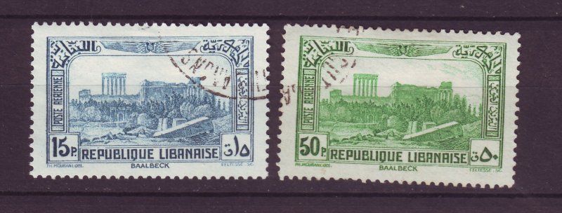 J24001 JLstamps 1937-40 lebanon used #c71,c73 airmails