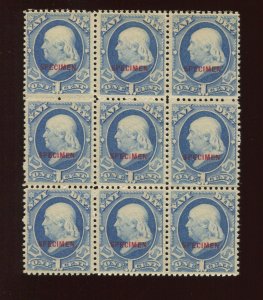 O35xS Navy Dept Official Soft Paper Specimen Block with Small 'i' VARIETY BZ1402