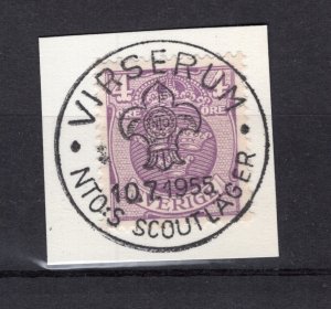 INTERNATIONAL SCOUT MOVEMENT 1955 VIRSERUM MEETING SWEDEN SUPERB CANCEL 21