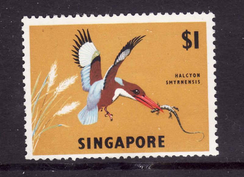 Singapore-Sc#67a-unused NH-Kingfisher-Birds-1967-wmk sdwys-