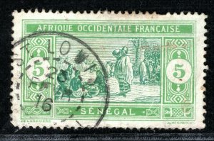 France Cols SENEGAL Stamp 5c Used St Louis 1916 {samwells-covers}BL2WHITE70