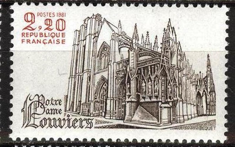 France 1981 Tourism Architecture Churches Notre Dame Louviers MNH