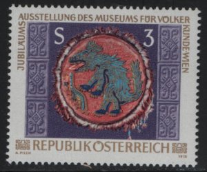 AUSTRIA, 1076, MNH, 1978, COYOTE, AZTEC FEATHER SHIELD