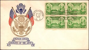 Scott 785 1 Cent Army Plimpton FDC Unaddressed Block Planty 785-38