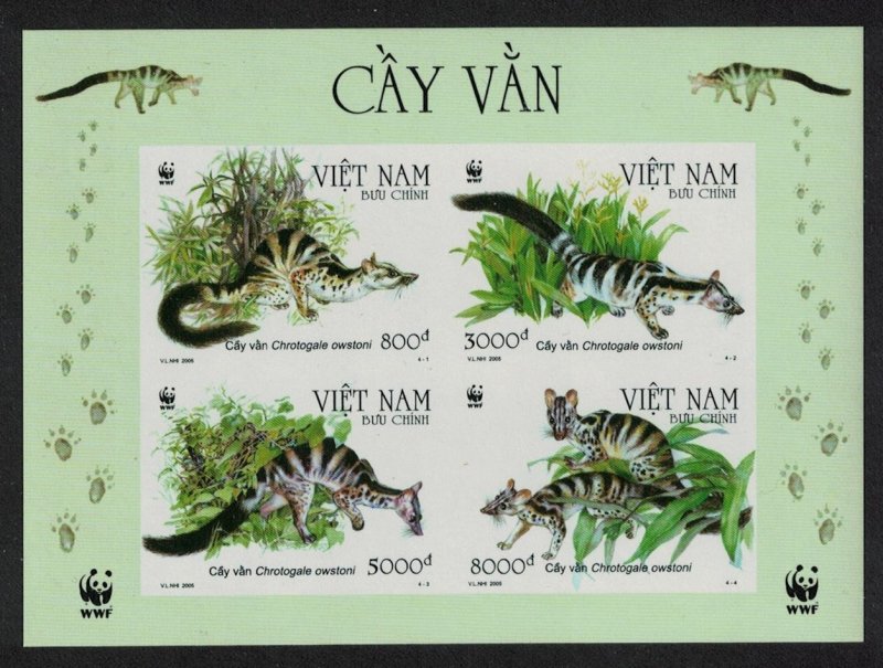 Vietnam WWF Owston's Banded Civet MS imperf 2005 MNH SC#3248a SG#MS2620