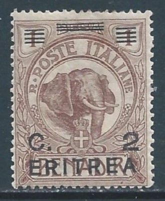 Eritrea #58 MH 1b Somalian Elephant Issue Ovptd. Eritrea & Surcharged