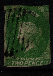 CEYLON SG3 1857 2d GREEN (3 MARG) USED