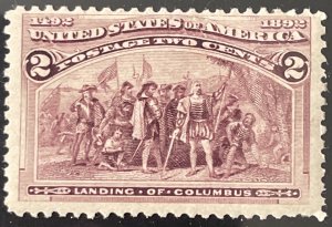 Scott #231 1893 2¢ Columbian Landing of Columbus MNH OG F