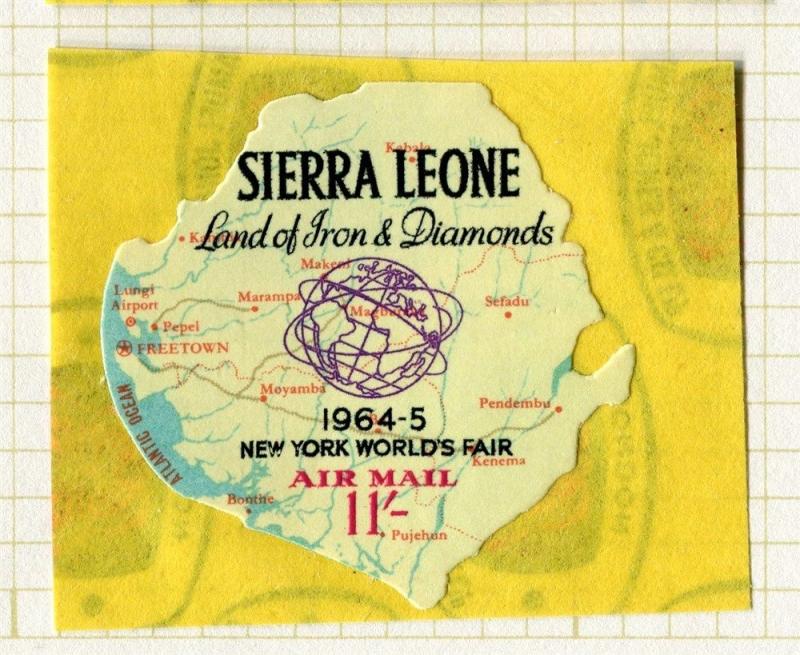 SIERRA LEONE;  1964 early World Fair ' Map ' issue Mint hinged 11s. value